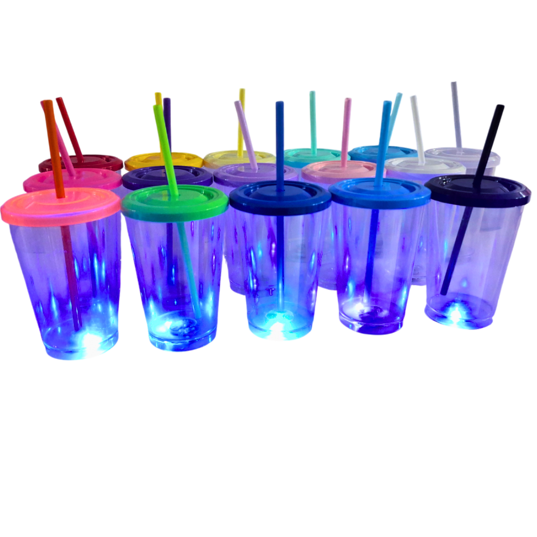 Vaso Acrílico Base Luz Led - 475ml