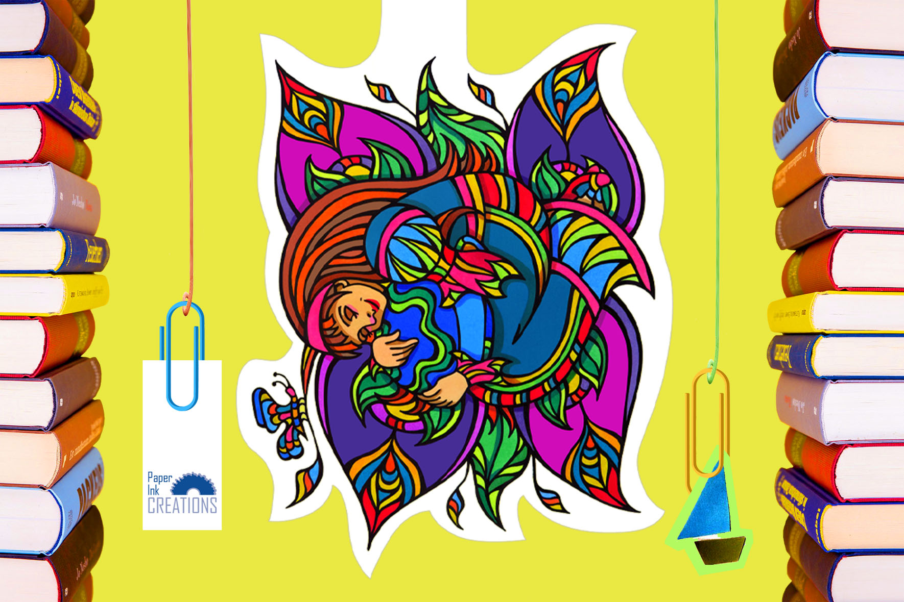 THE BLOOMING FLOWER printable and foldable bookmark