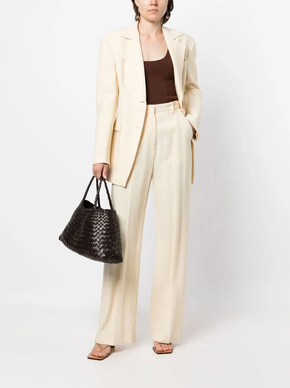 Cream Tailored Pantsuit