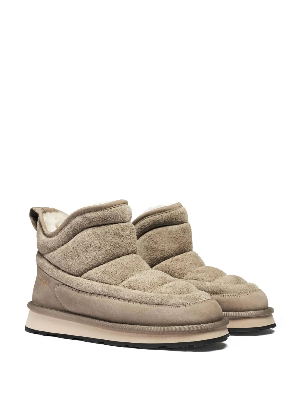 Quilted Shearling Ankle Boots