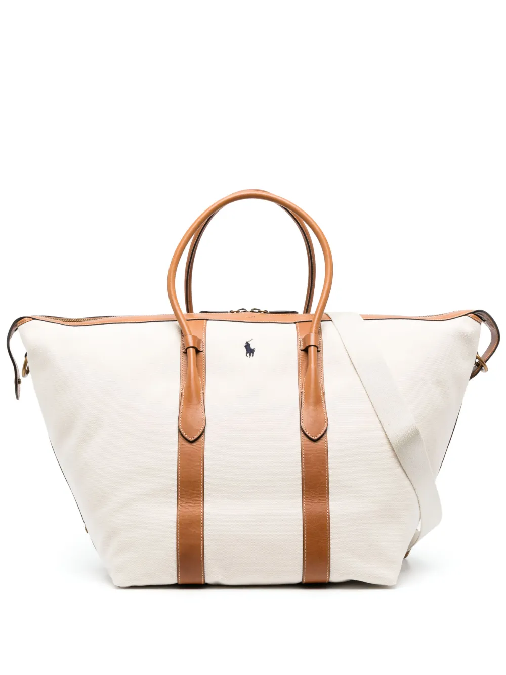 Canvas Leather-Trimmed Weekender Bag
