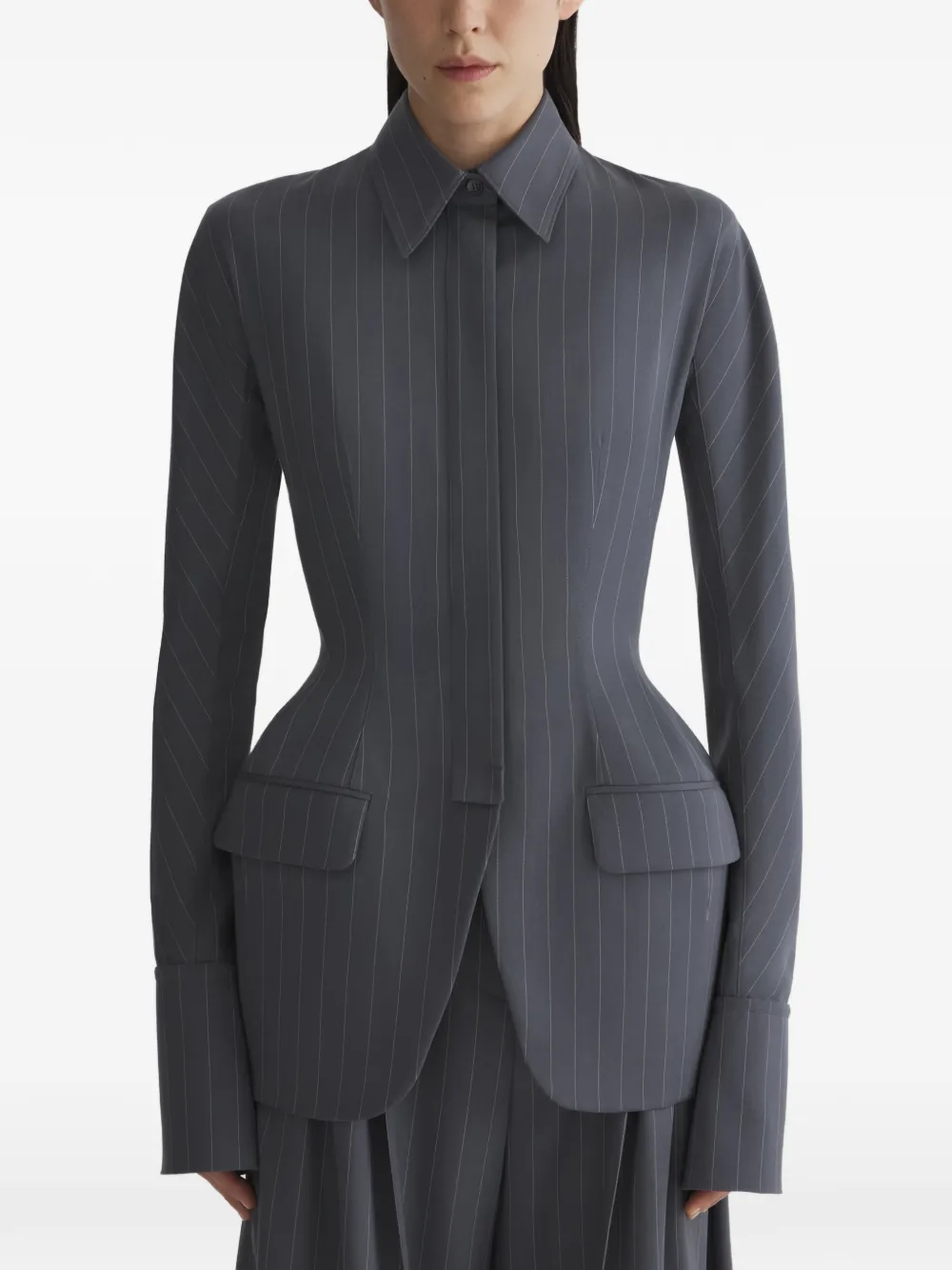 Tailored Pinstripe Blazer