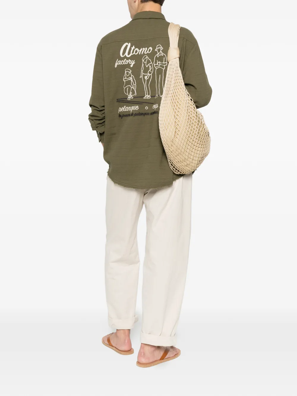 Graphic Print Olive Shirt