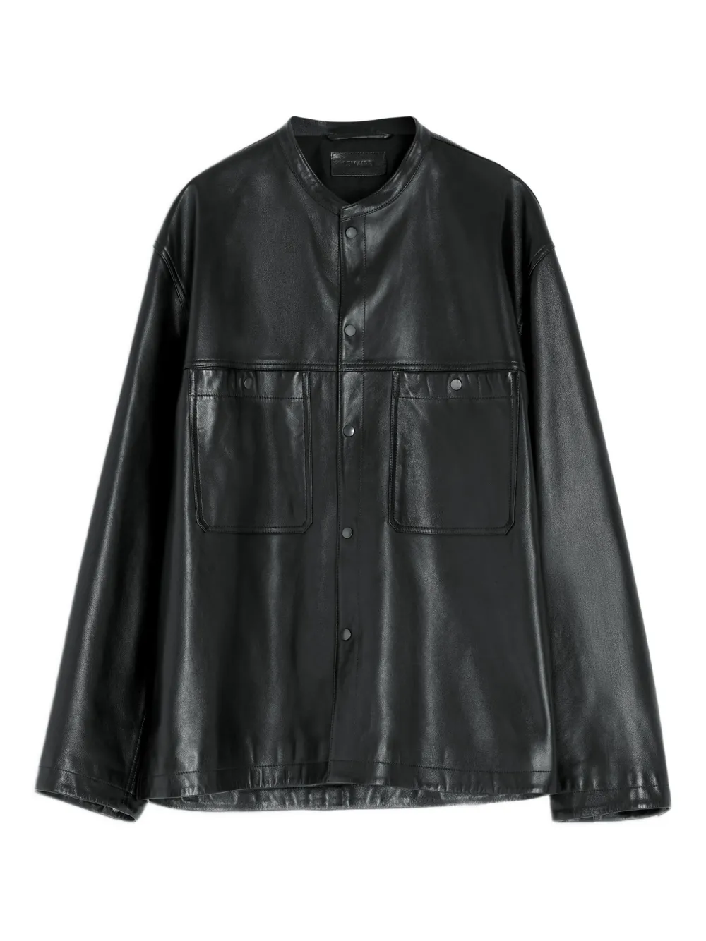 Men's Faux Leather Shirt Jacket