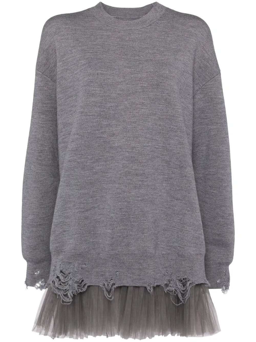 Distressed Hem Sweater Dress