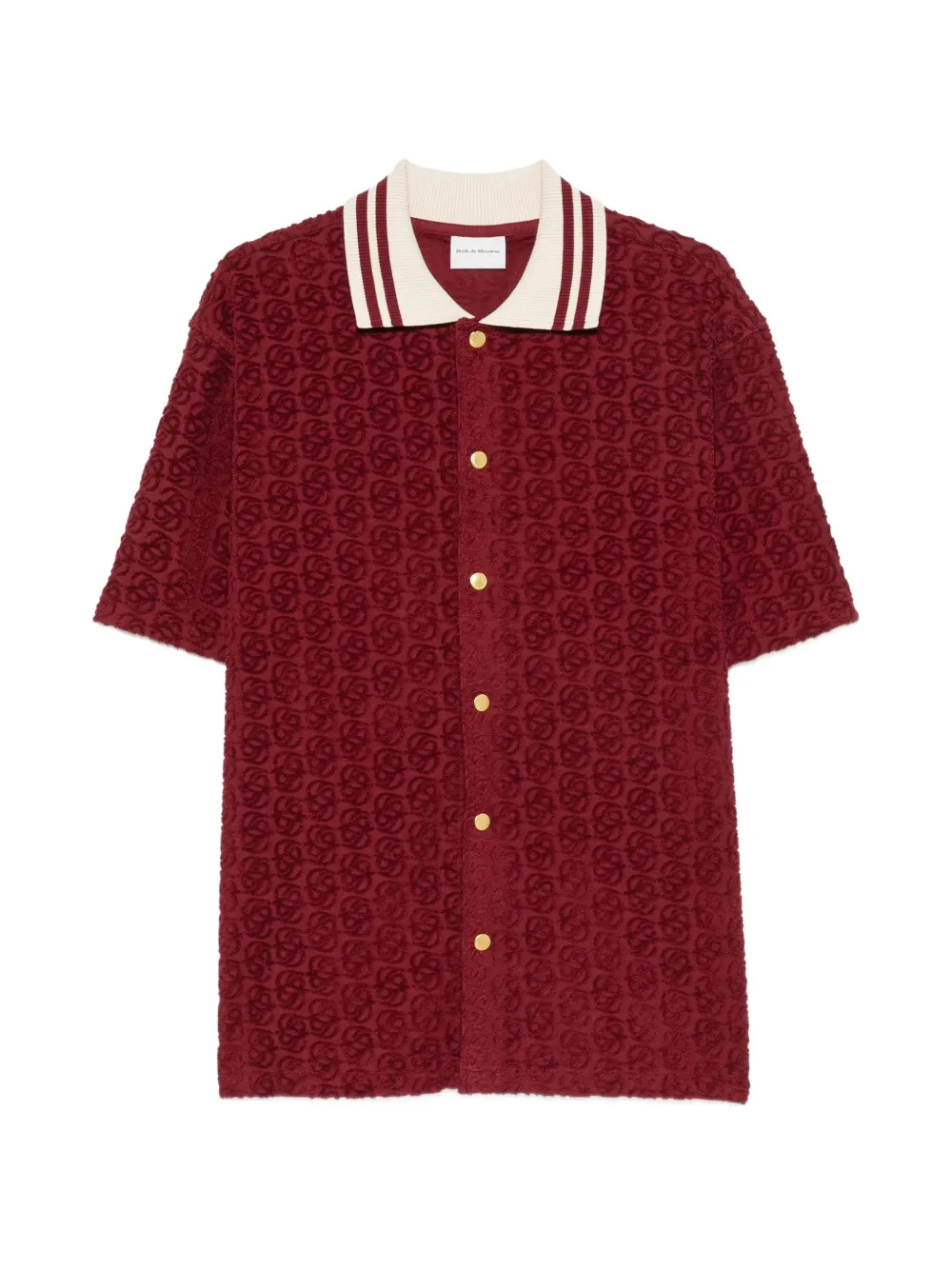 Textured Maroon Button-Up Shirt