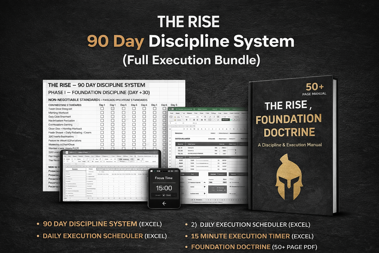 THE RISE — 90 Day Discipline System (Full Execution Bundle)