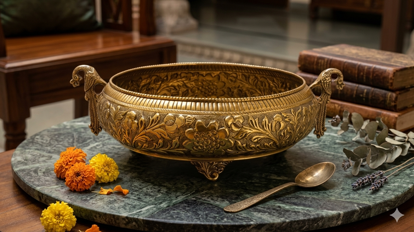 Antique Brass Urli Bowl