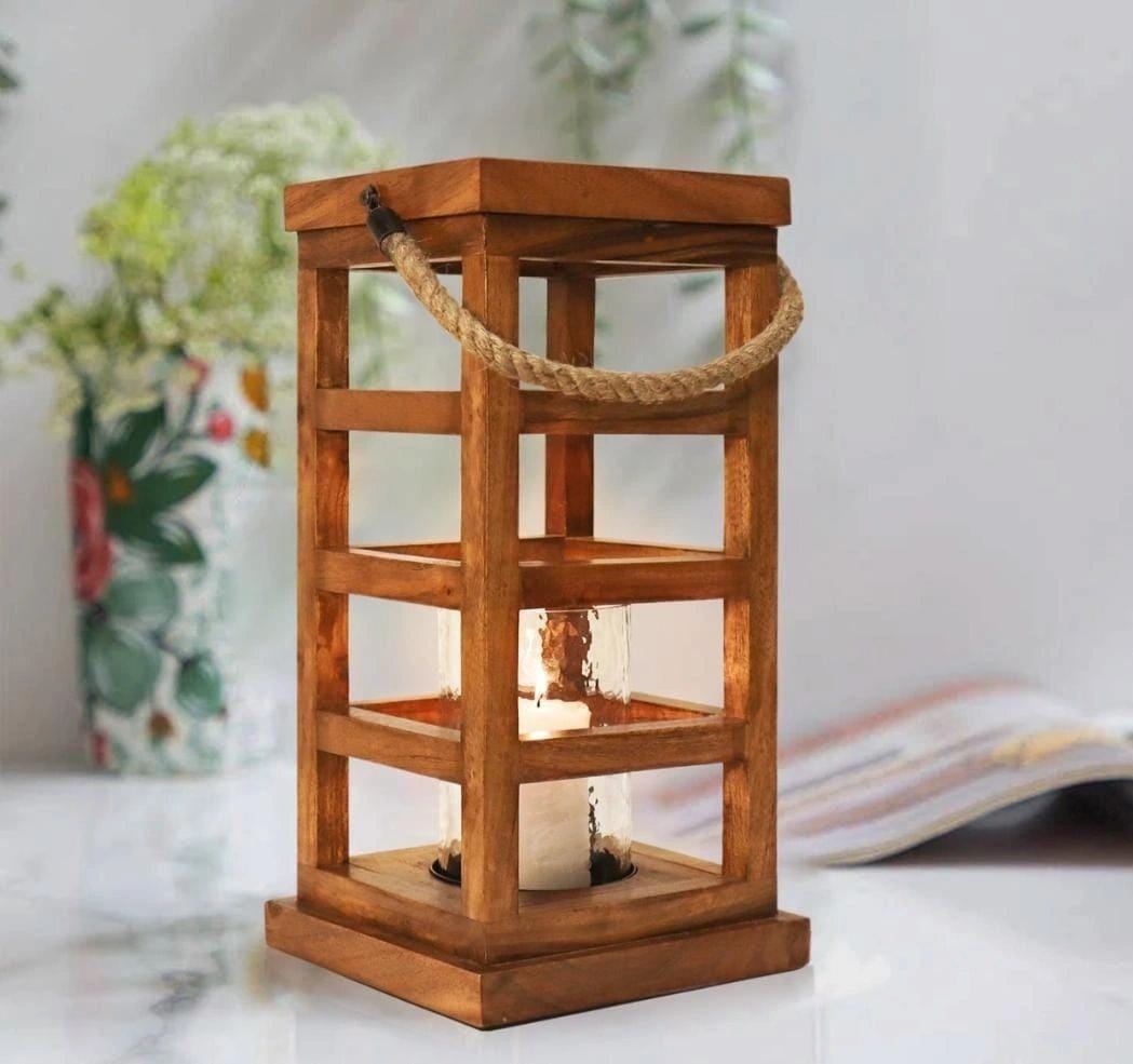 Wooden Square floor Lantern