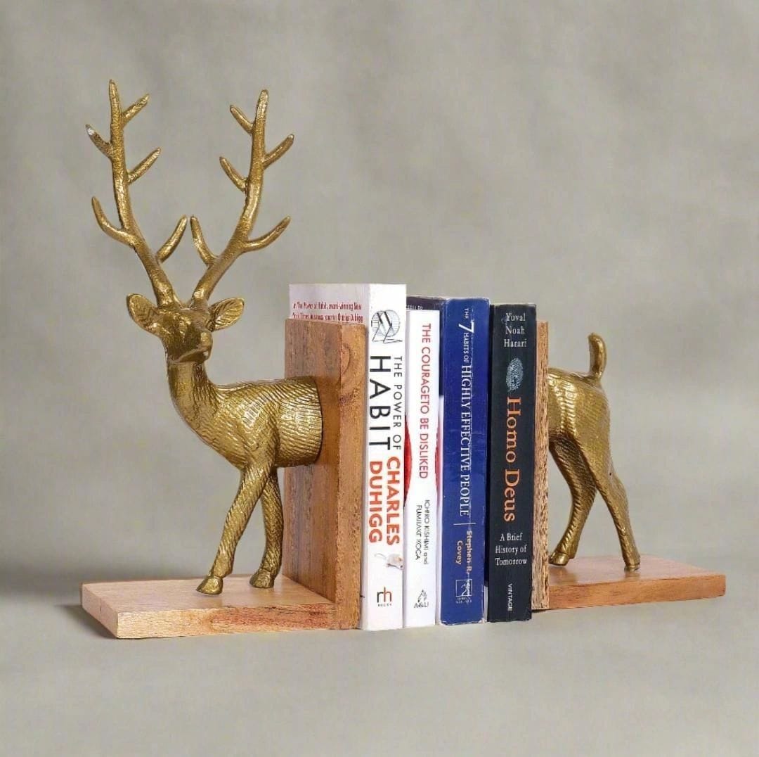 Golden Deer Bookends