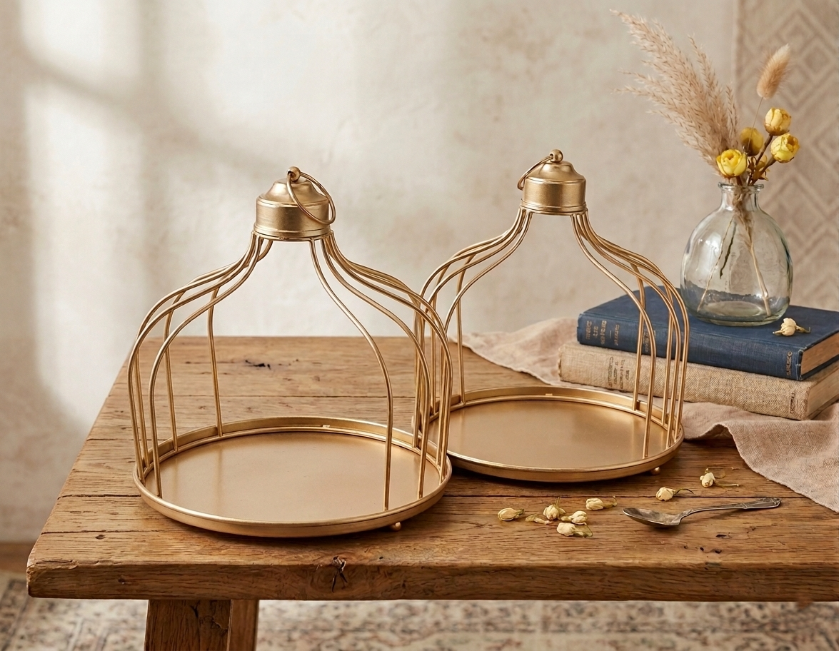 Elegant Metal Hamper Basket