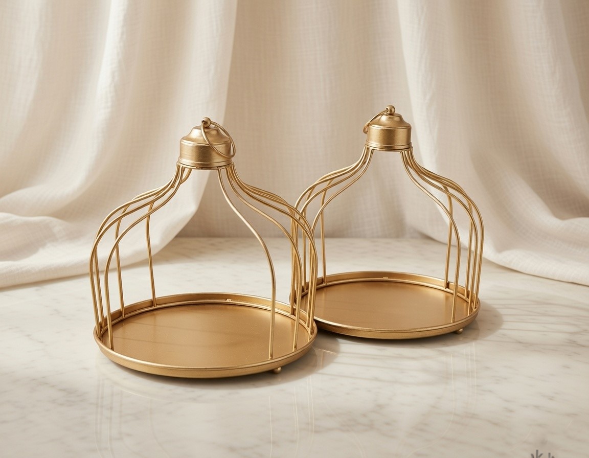 Elegant Metal Hamper Basket