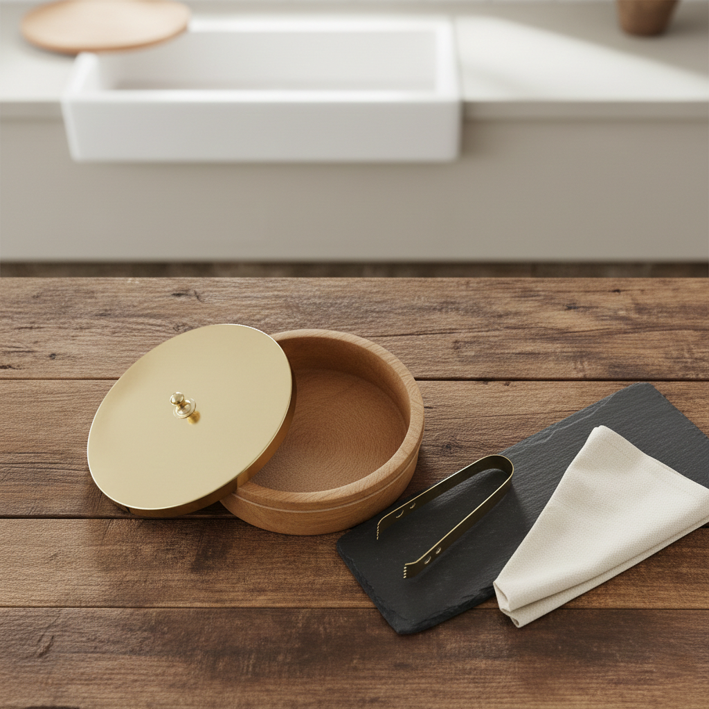 Brass & Wood Roti Box