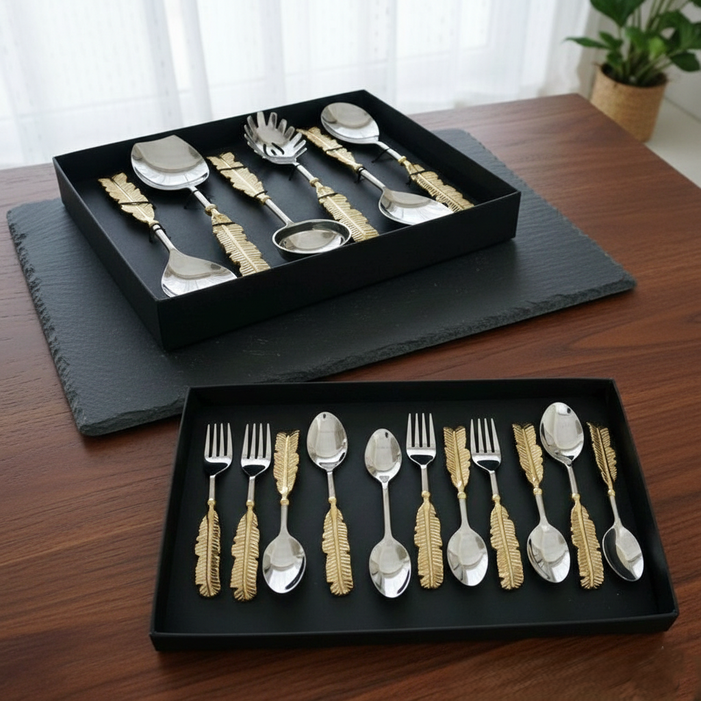 Luxury Gold-Leaf Cutlery Set