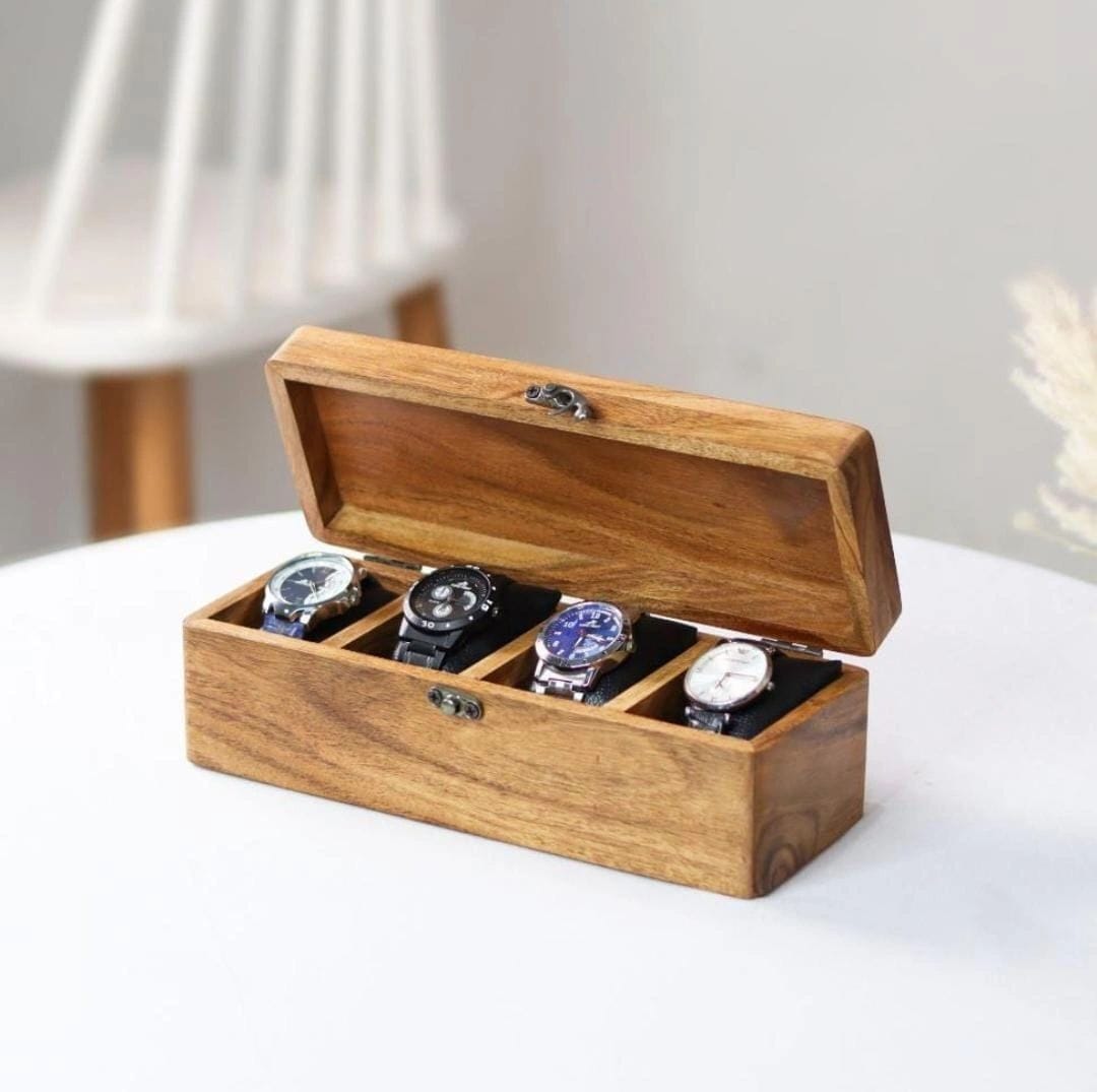 Wooden Watch Box (4 Slots)