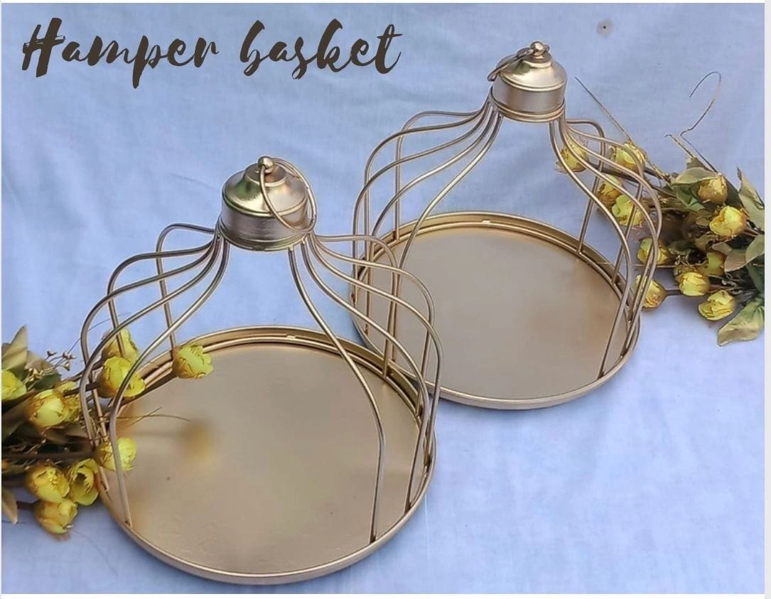 Elegant Metal Hamper Basket