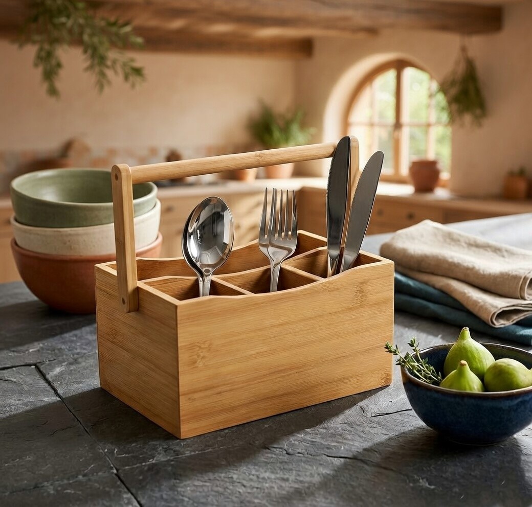 Wooden Cutlery Organizer