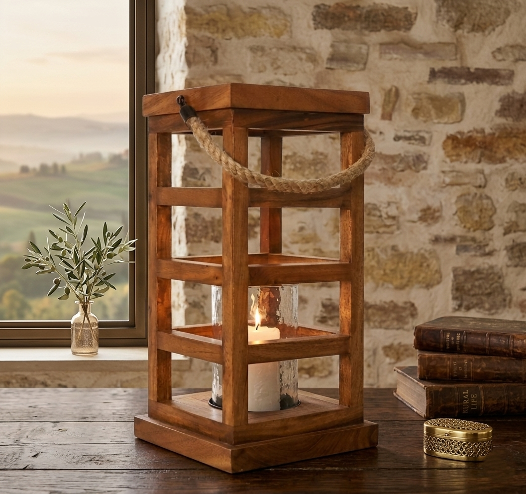 Wooden Square floor Lantern