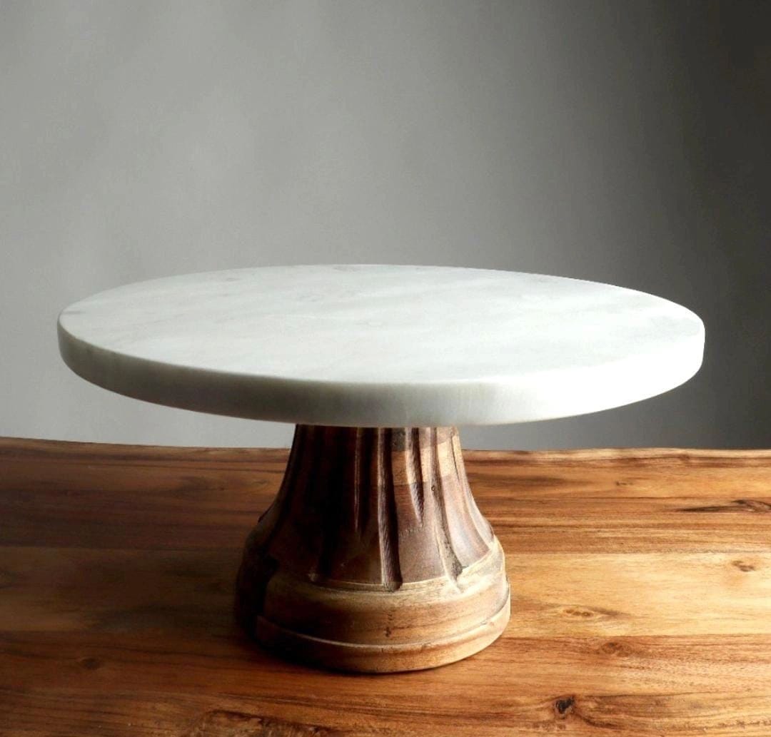 Marble & Wooden Cake Stand