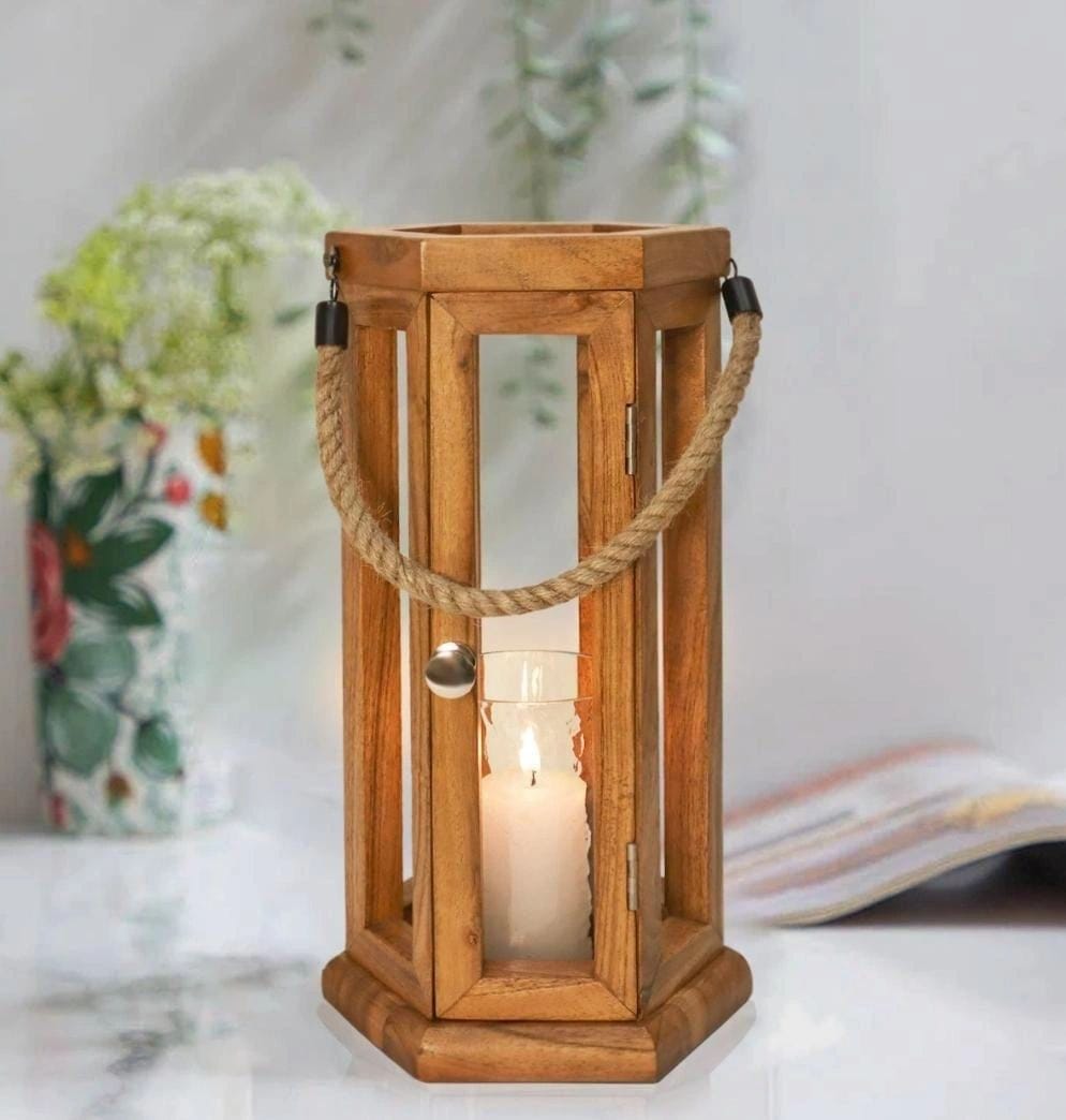 Wooden Lantern Candle Holder