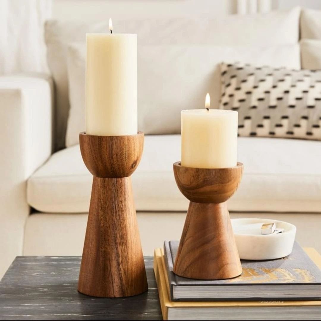 Wooden Candle Holder (Set of 3)"