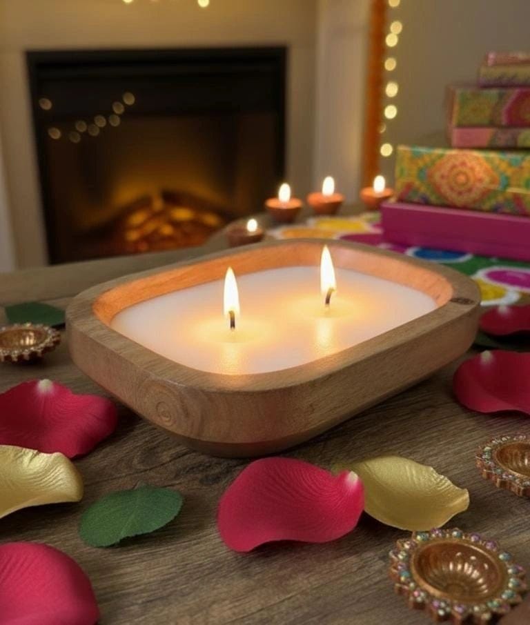 Wooden Bowl Scented Candle