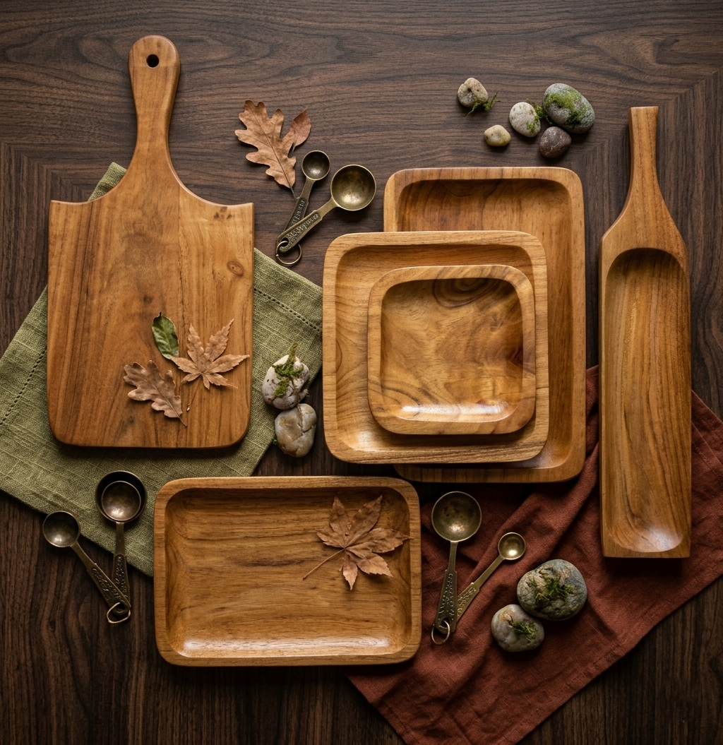 Wooden Platter Combo (Set of 5)