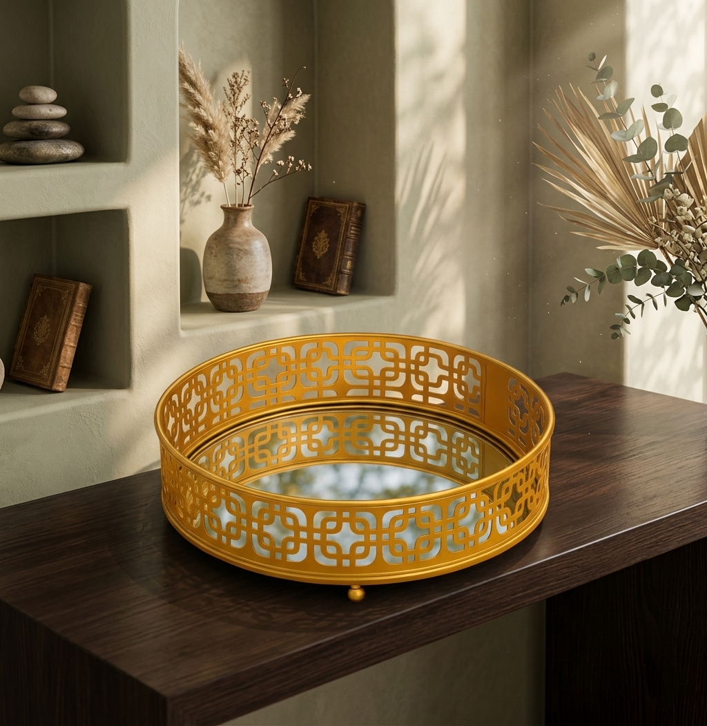 Gold Decorative Metal Tray