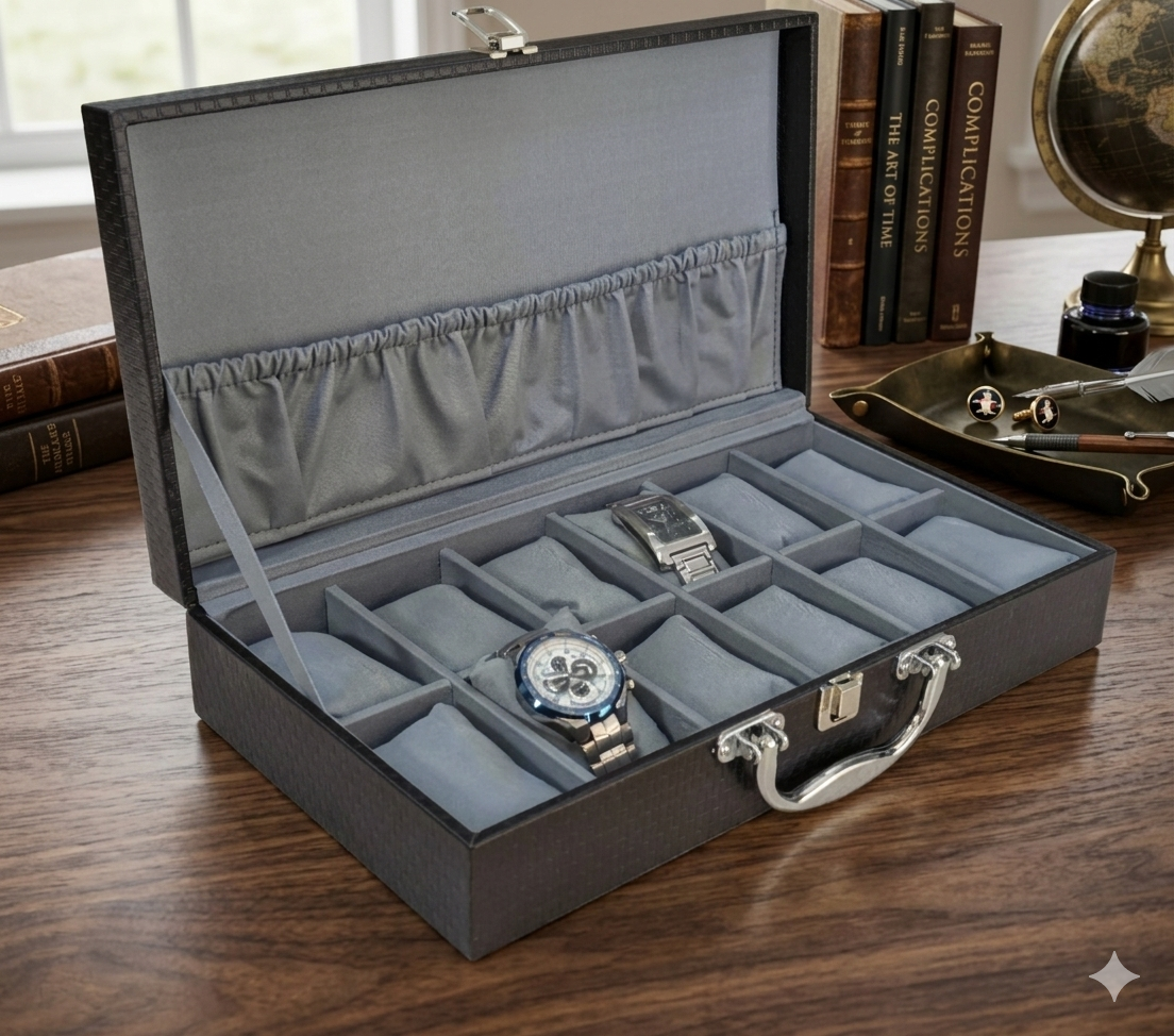 Faux Leather Watch Box (12 Slots)
