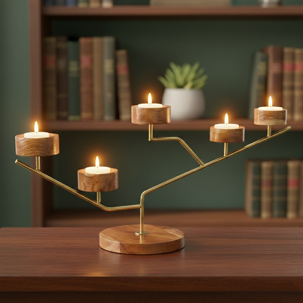 Modern Wooden Tea Light Holder Holder