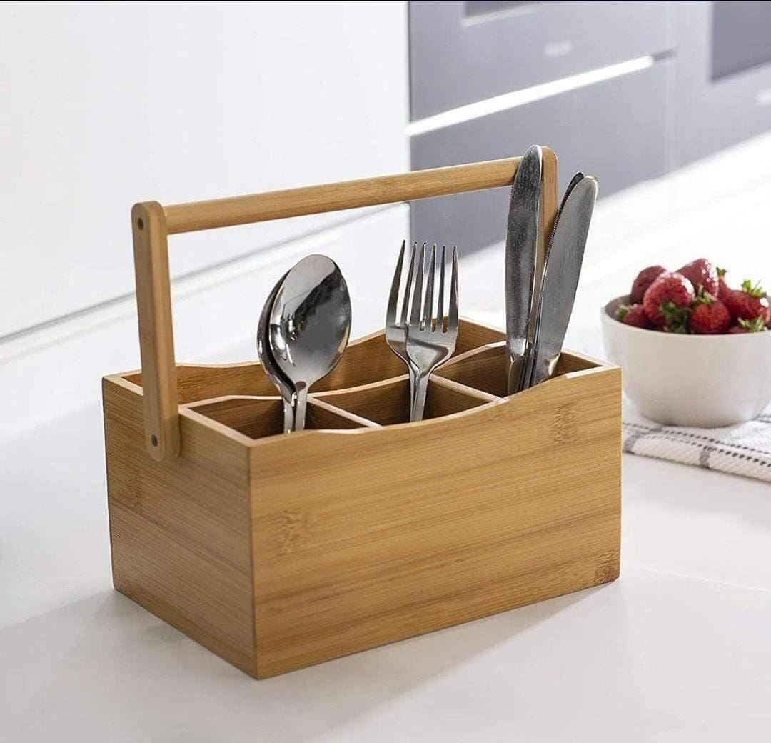 Wooden Cutlery Organizer