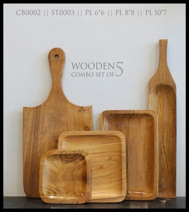 Wooden Platter Combo (Set of 5)