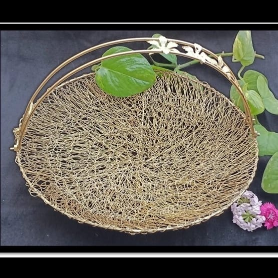 Elegant Brass Mesh Basket