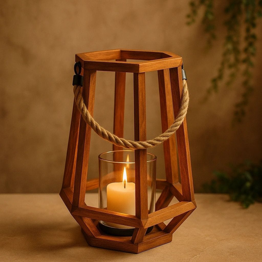  Wooden hexagonal floor Lantern