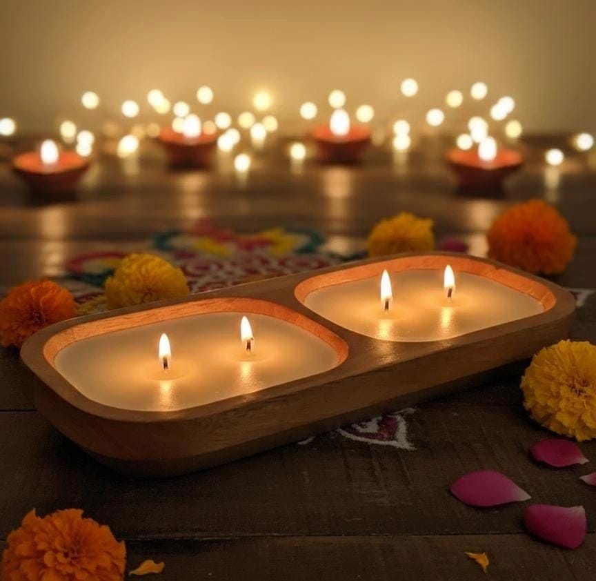 Scented Wooden wax candles