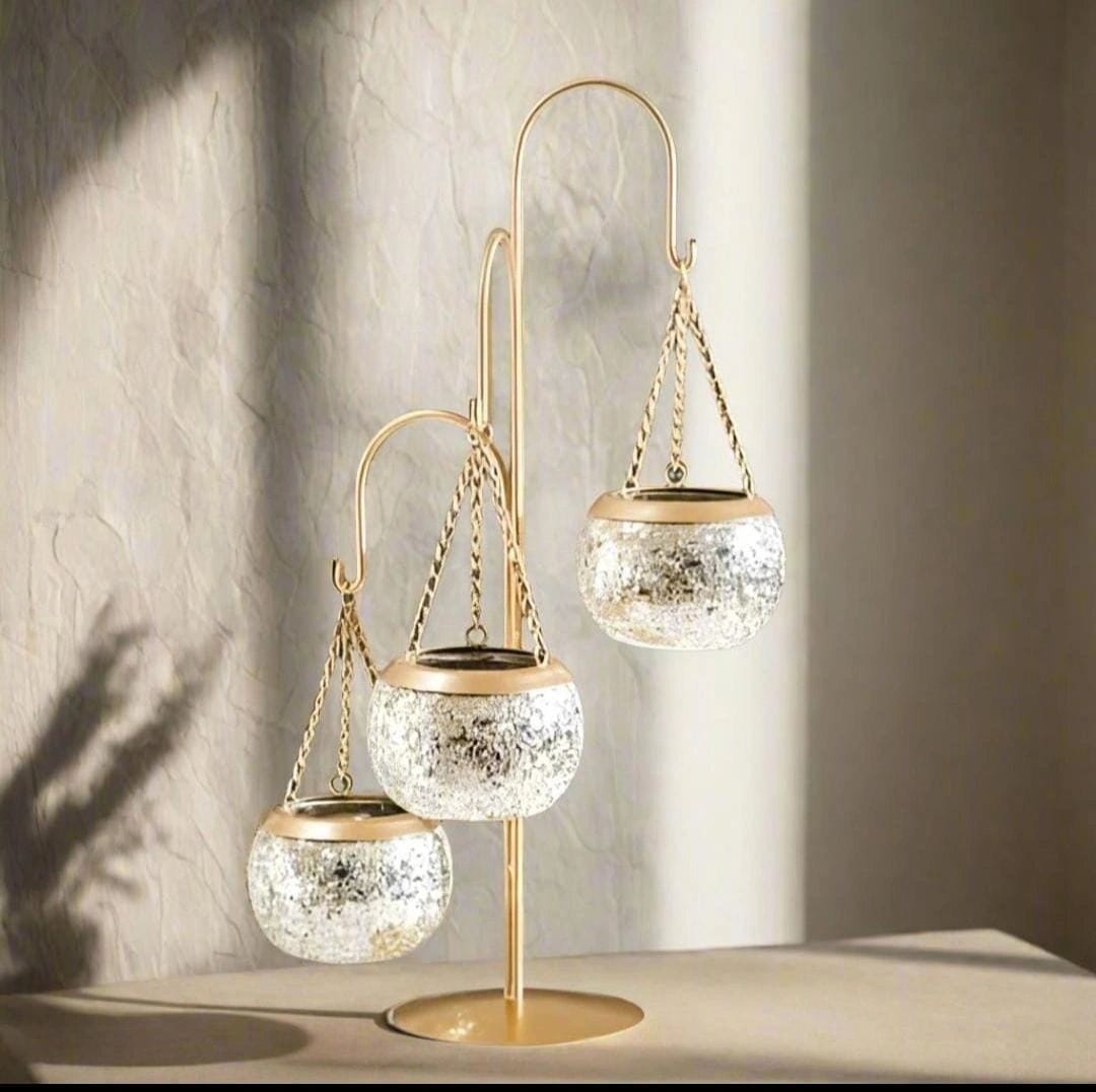 Elegant Hanging Glass Mosaic Lanterns