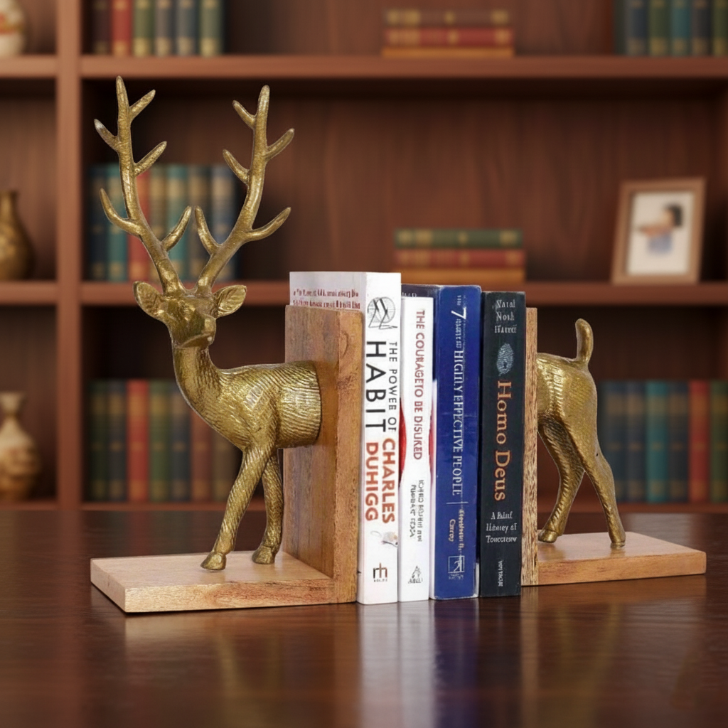 Golden Deer Bookends