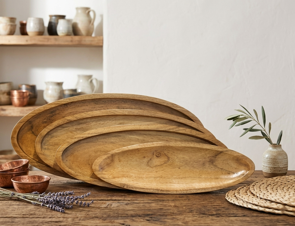 Wooden Serving Platters Set