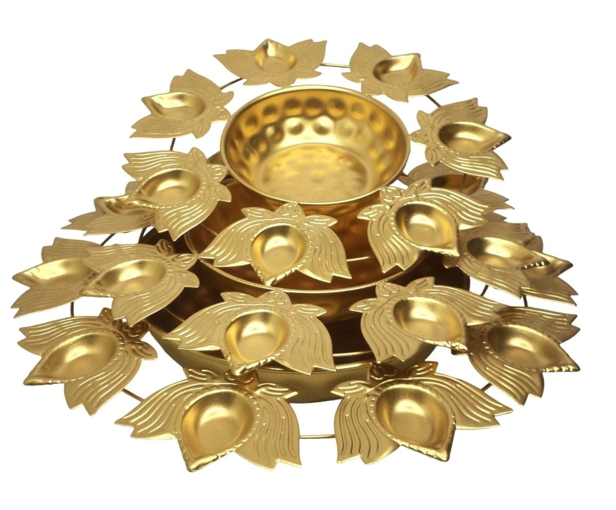 Brass Diya Urli Bowl