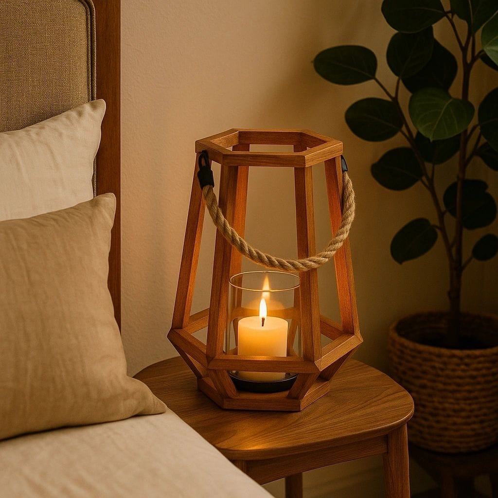  Wooden hexagonal floor Lantern