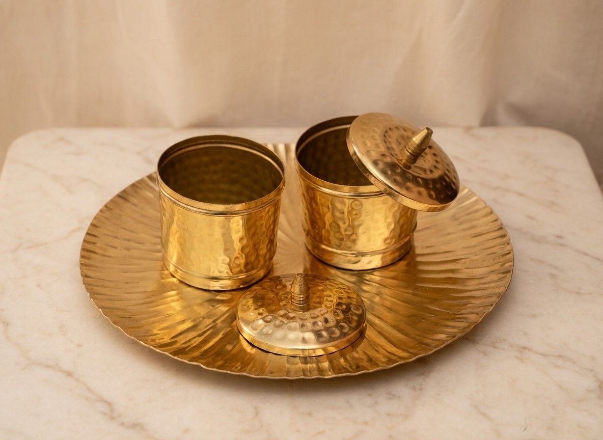 Platter with Jar, Plate For Serving/Pooja