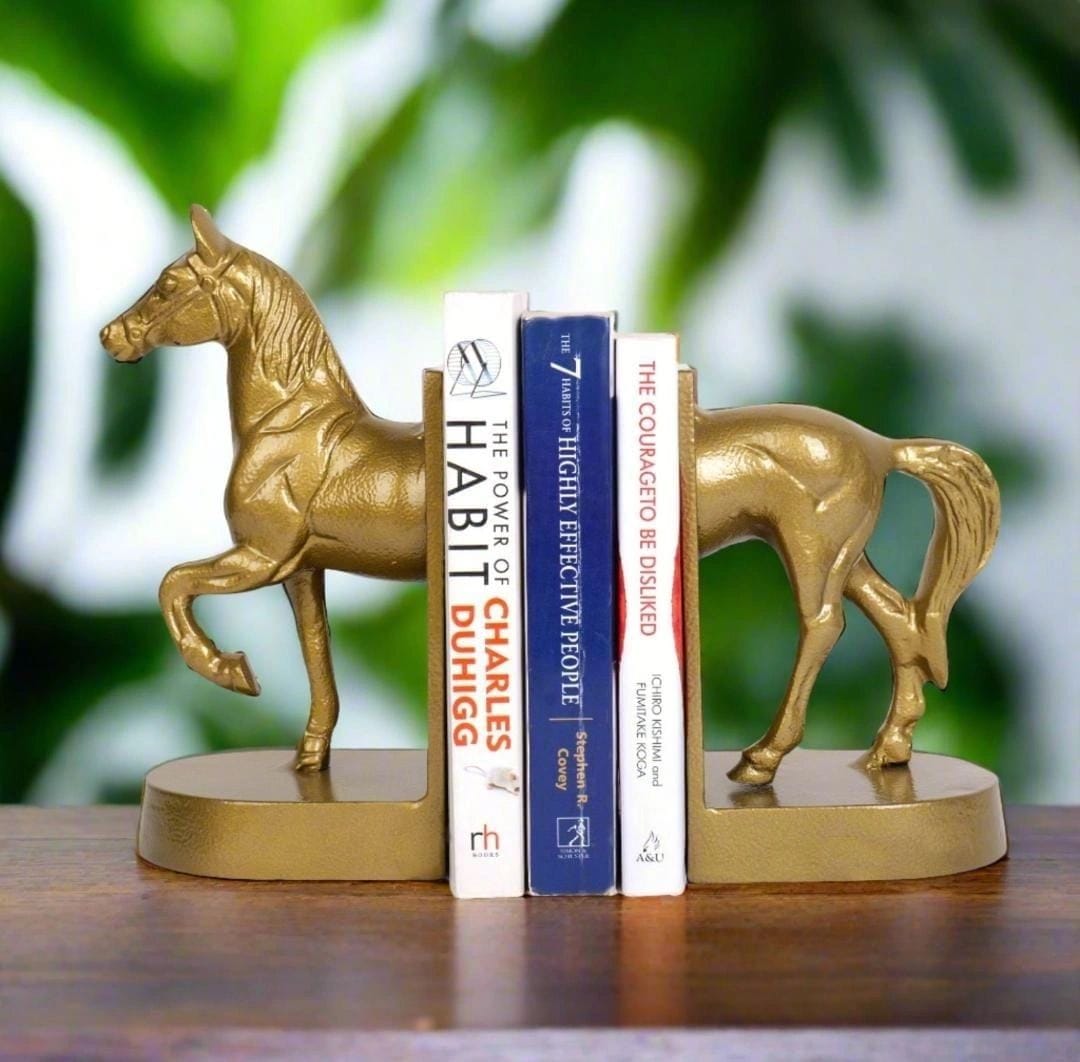 Stallion Golden Horse Bookends
