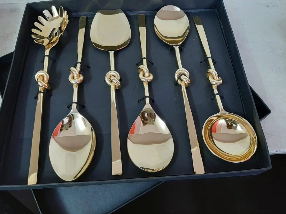 Stainless steel salad server set