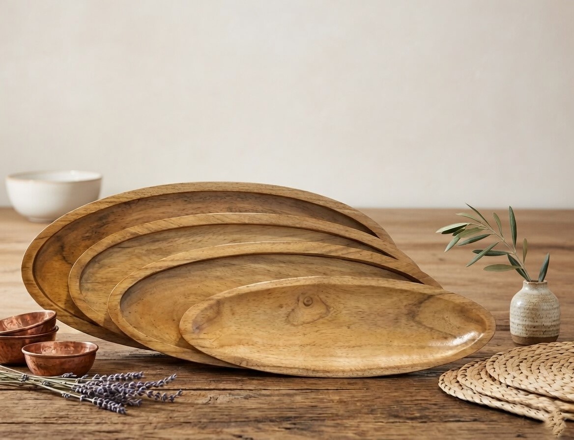 Wooden Serving Platters Set