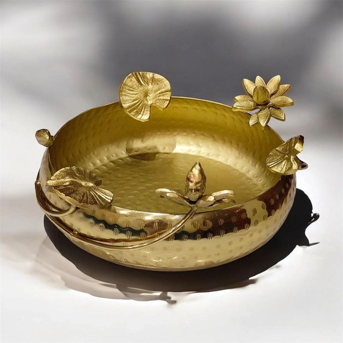 Lotus Decorative Brass Urli Bowl