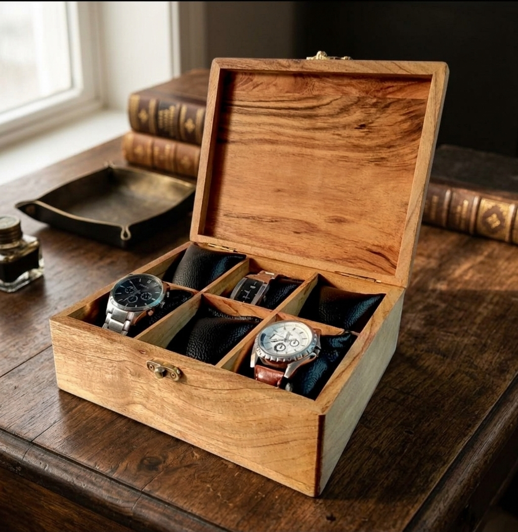 Wooden Watch Box Organizer (6 slots)