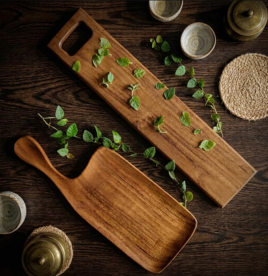 Premium Wooden Serving Platters With Bowl