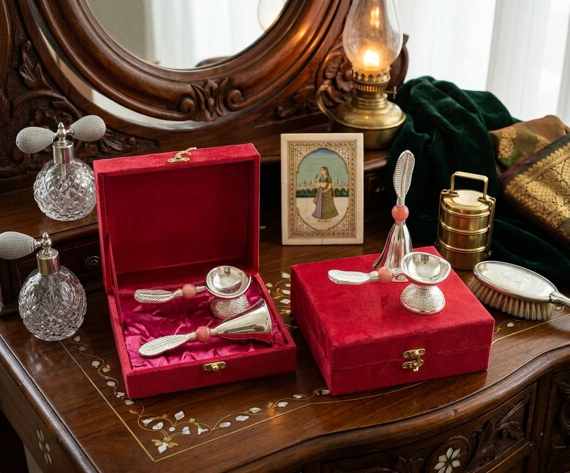 Shubh Aarti Set in velvet box