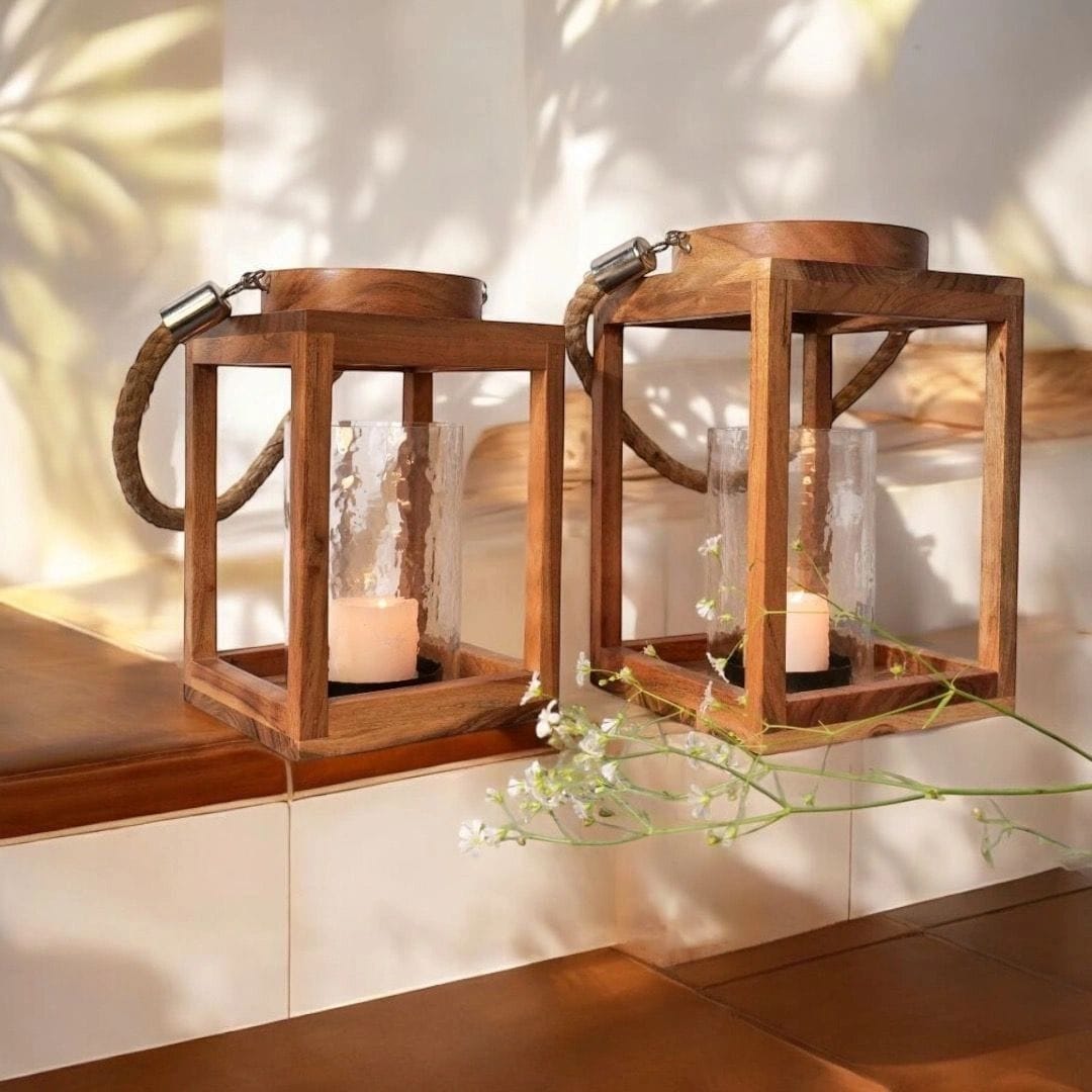 Wooden Lantern Candle Holders