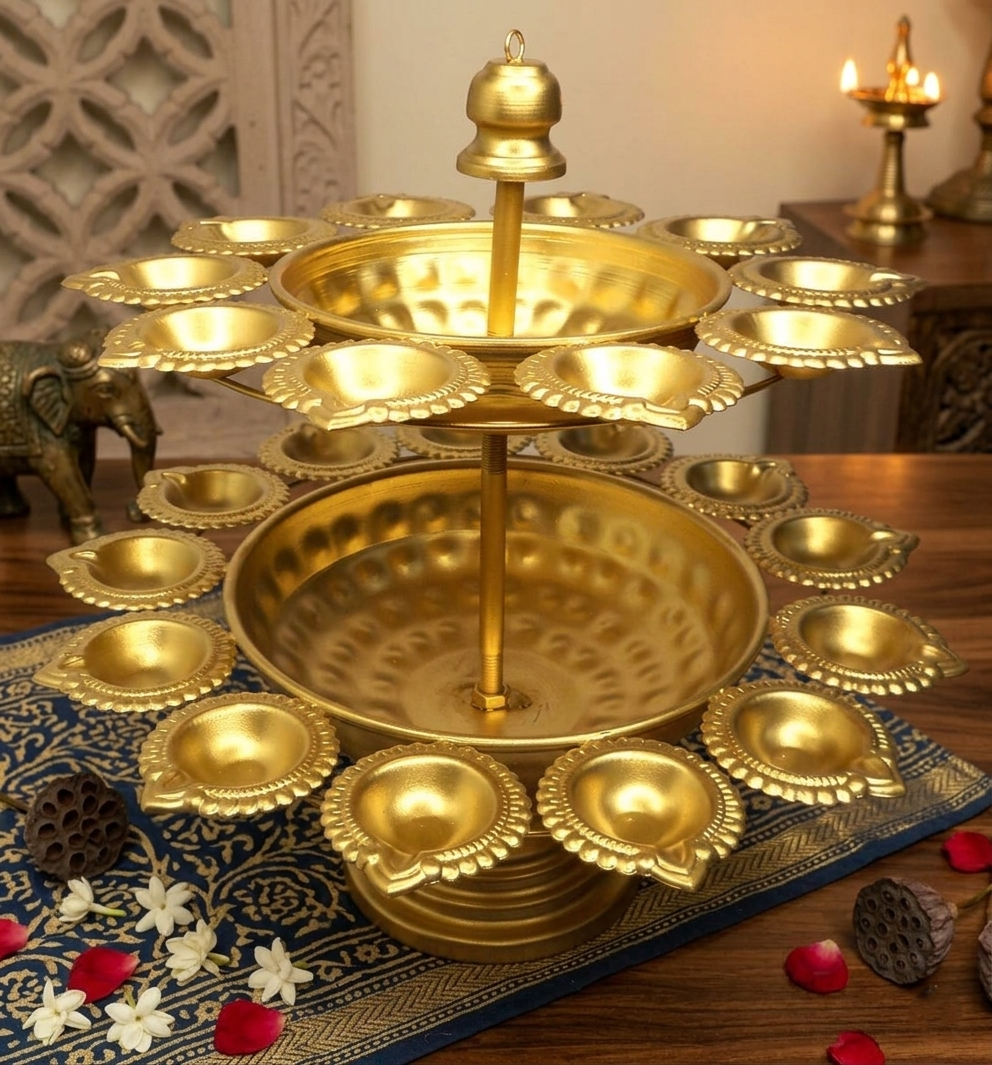 Two tier Flower Urli with Floating bowl